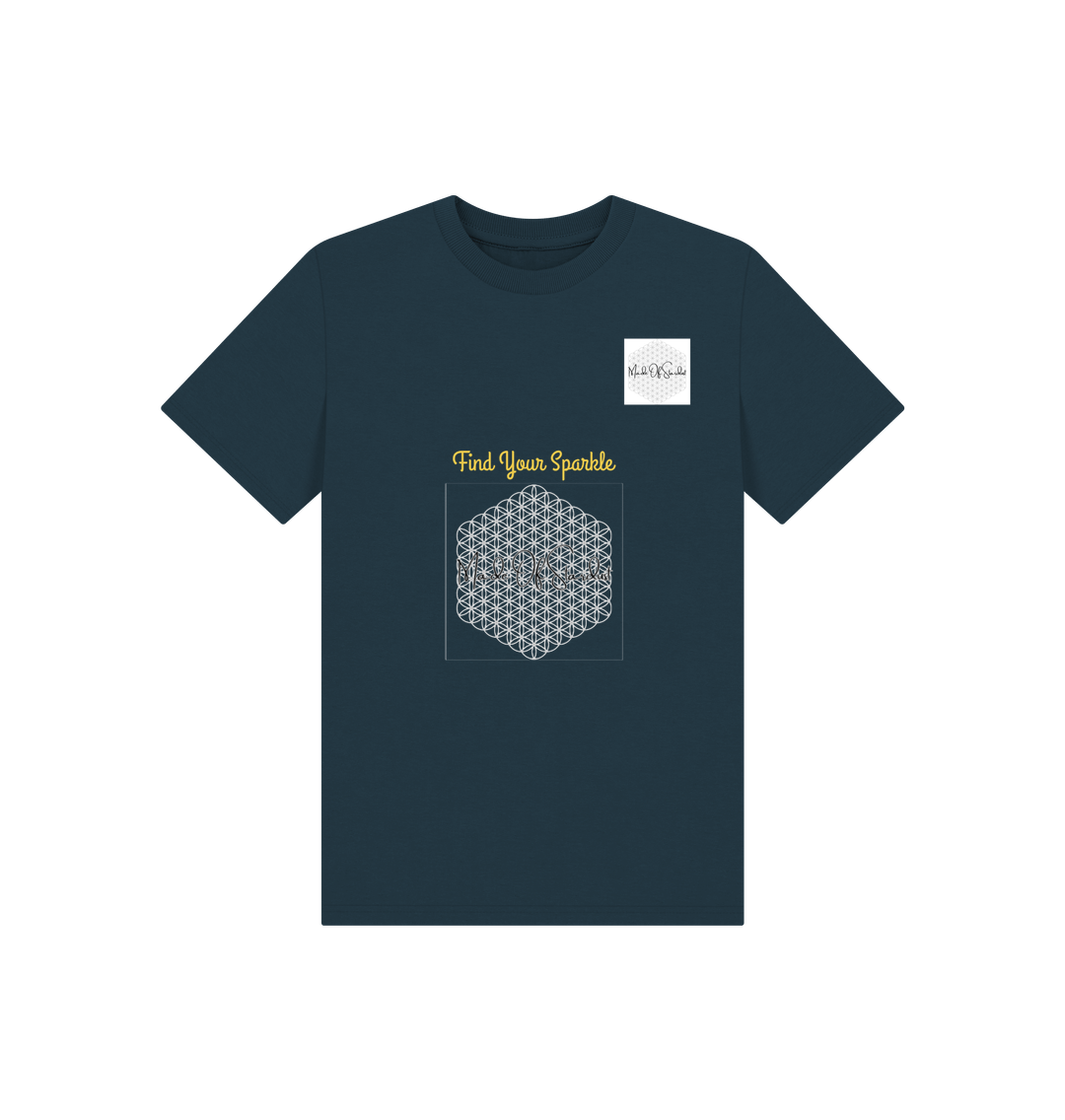 Denim Blue Made Of Stardust Find My Sparkle Kids Tee